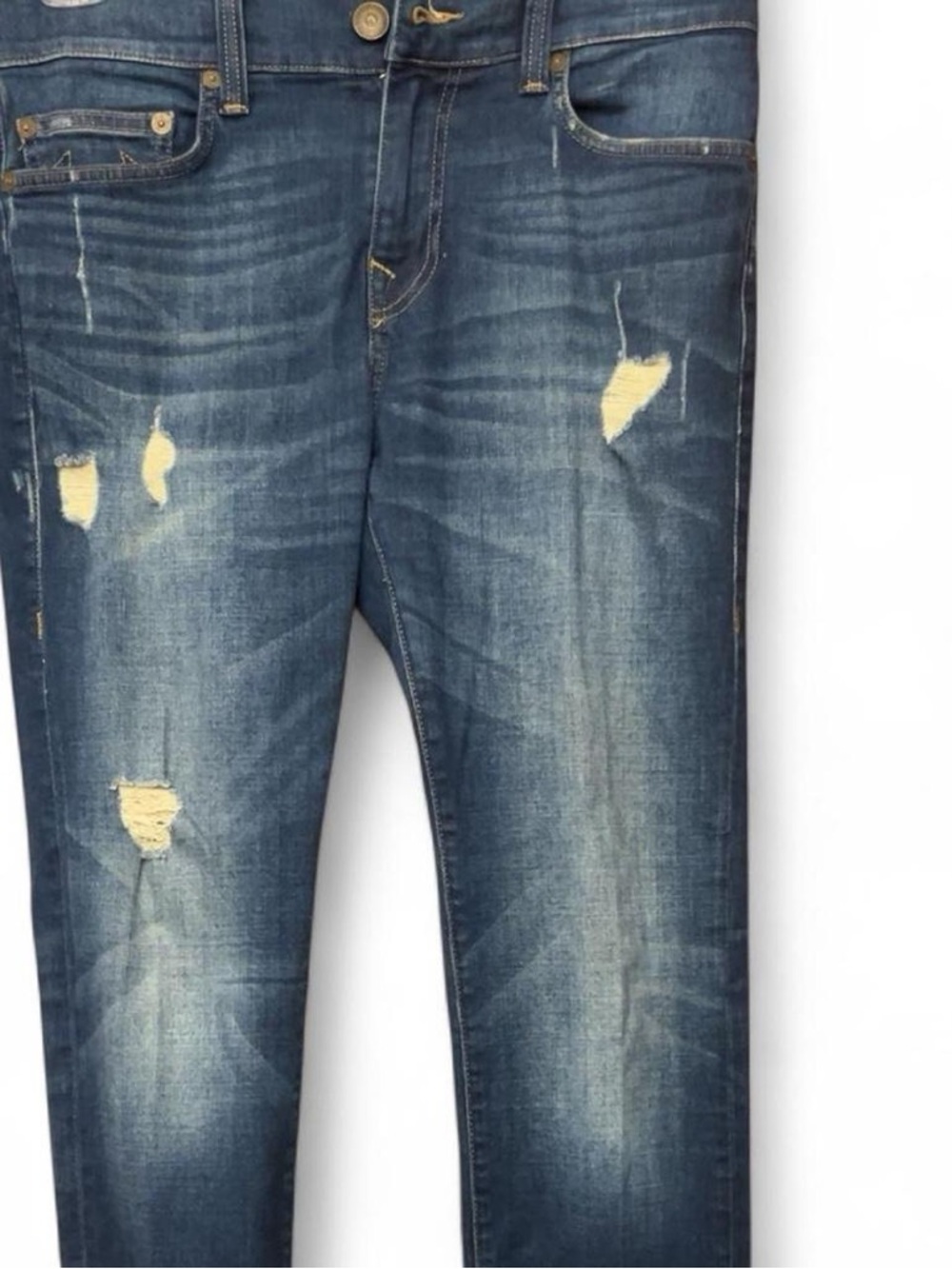 True Religion Mens Size 32 Distressed Blue Jeans Horseshoe Denim